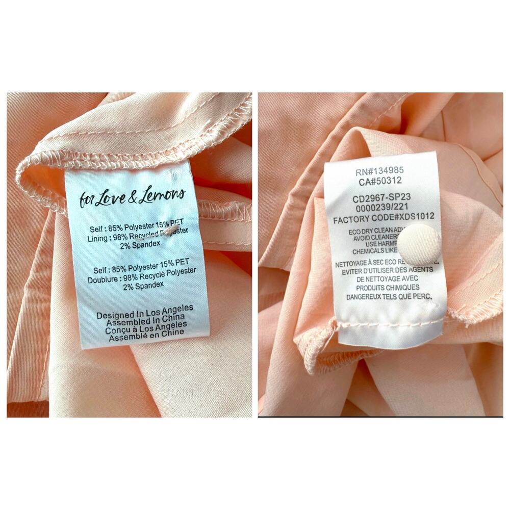 For Love & Lemons Shari Medium Peach Mini Dress Butterfly Sequin Lace NWT - Picture 13 of 16
